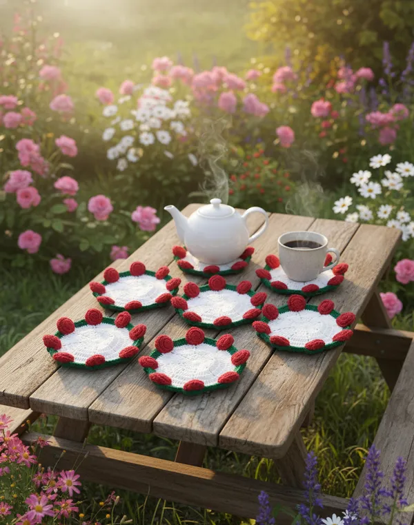 The_Rose_Petal_Crochet_Coaster_Set_of_6