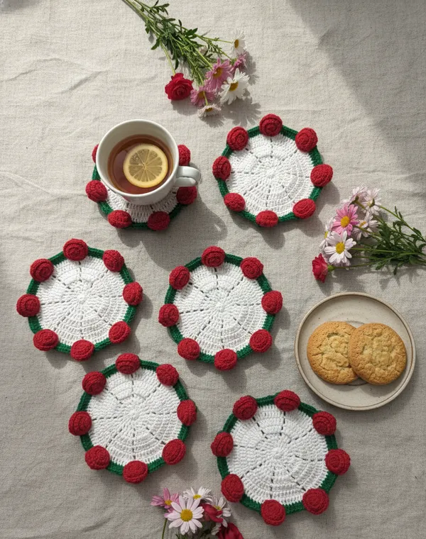 The_Rose_Petal_Crochet_Coaster_Set_of_6