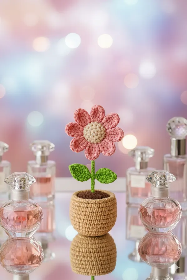 Pink_Woolen_Handmade_Premium_Quality_Crochet_Daisy_Flower_Pot