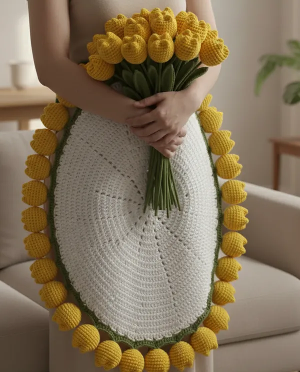 Yellow_Tulip_Crochet_Bouquet_Blanket