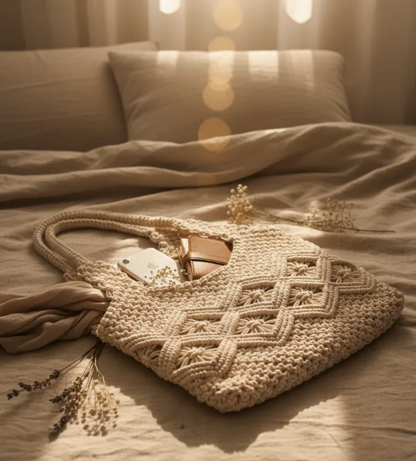 White_Woolen_Handmade_Premium_Quality_Tote_Bag