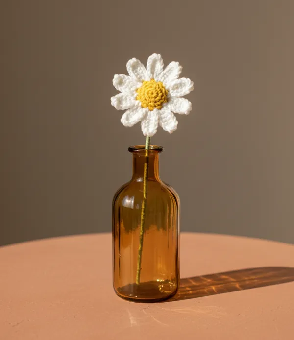 White_Woolen_Handmade_Premium_Quality_Crochet_Daisy_Flower_Stick
