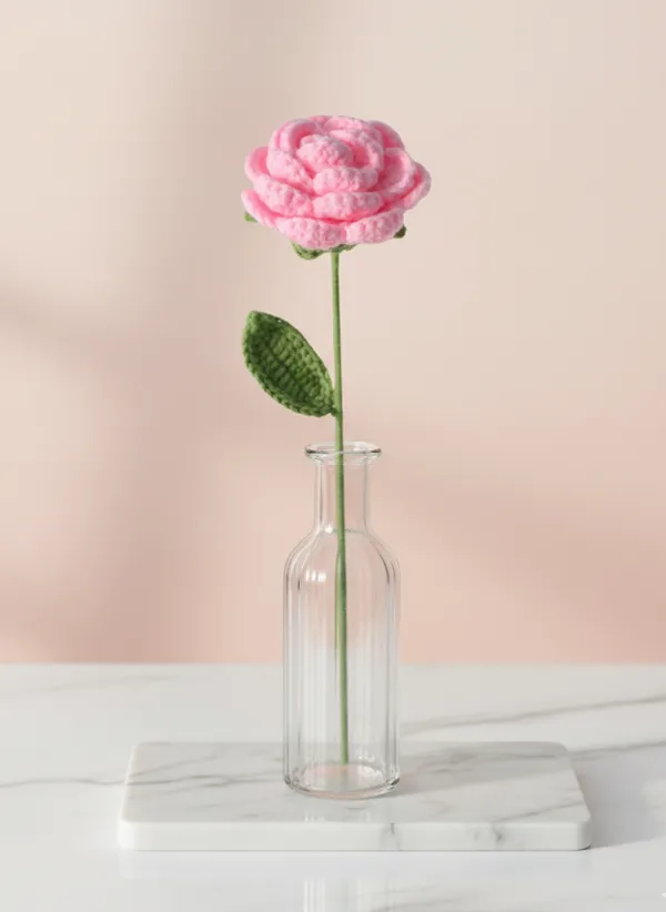 Pink_Woolen_Handmade_Premium_Quality_Crochet_Roses_Stick_Flower