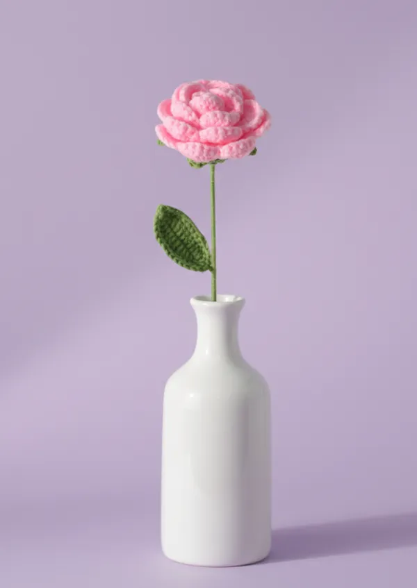 Pink_Woolen_Handmade_Premium_Quality_Crochet_Roses_Stick_Flower