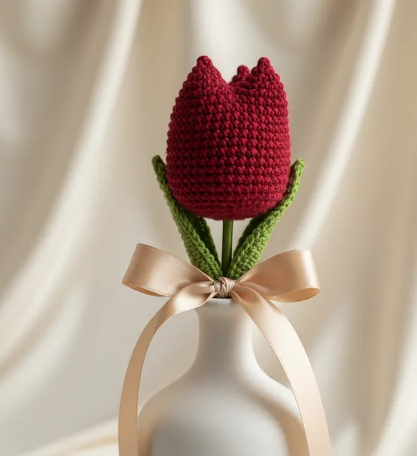 Red_Crochet_Tulip_Flower