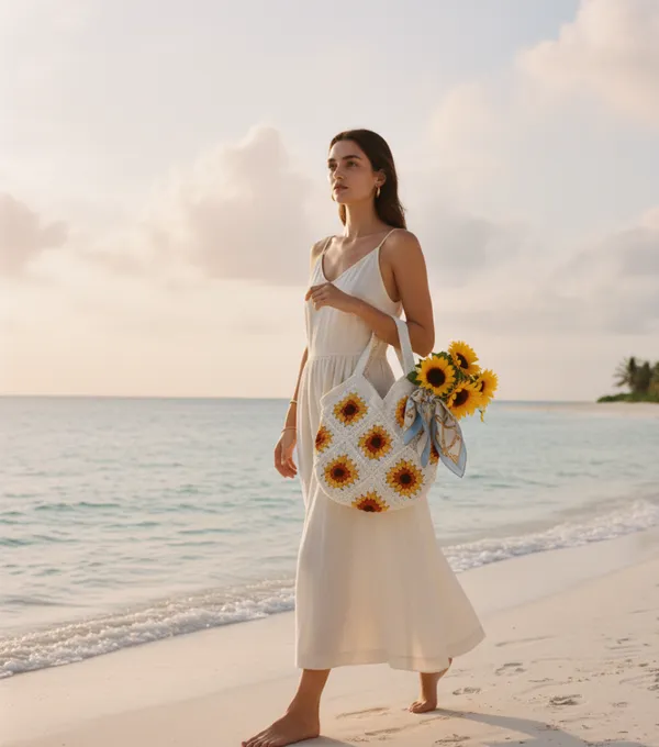 White_Handmade_Premium_Quality_Crochet_Tote_Bag