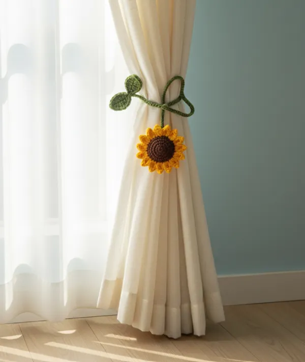 Yellow_Woolen_Handmade_Premium_Quality_Curtain_Holder_(Set_of_4)