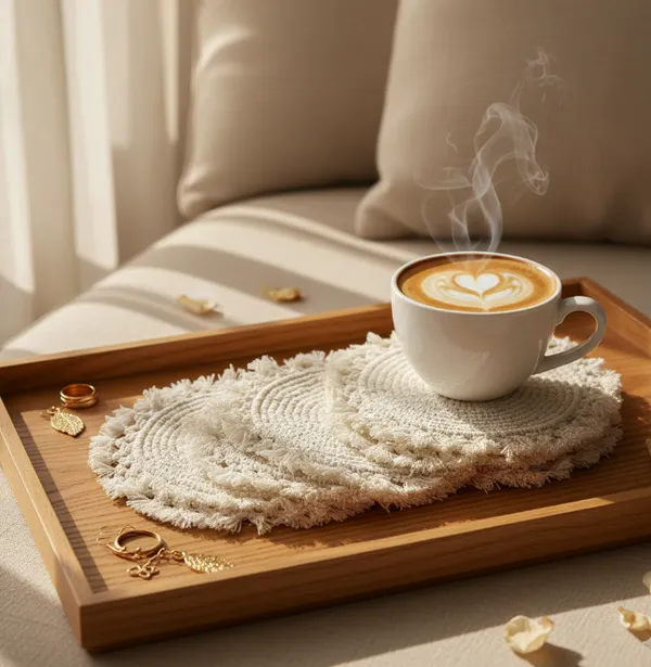 White_Woolen_Handmade_Premium_Quality_Crochet_Coasters