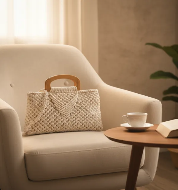 White_Woolen_Handmade_Premium_Quality_Clutch_Bag