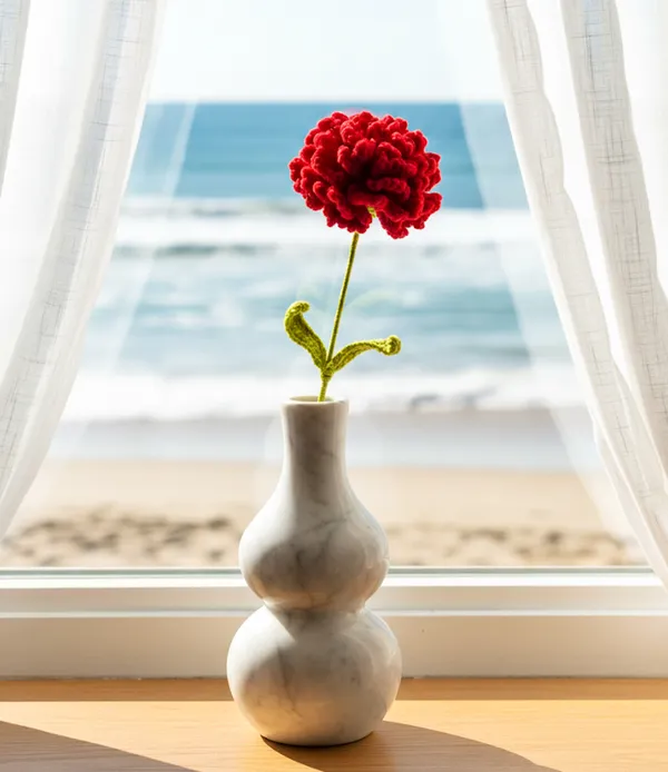 Red_Crochet_Carnation_Flower