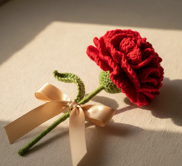 Red_Crochet_Carnation_Flower