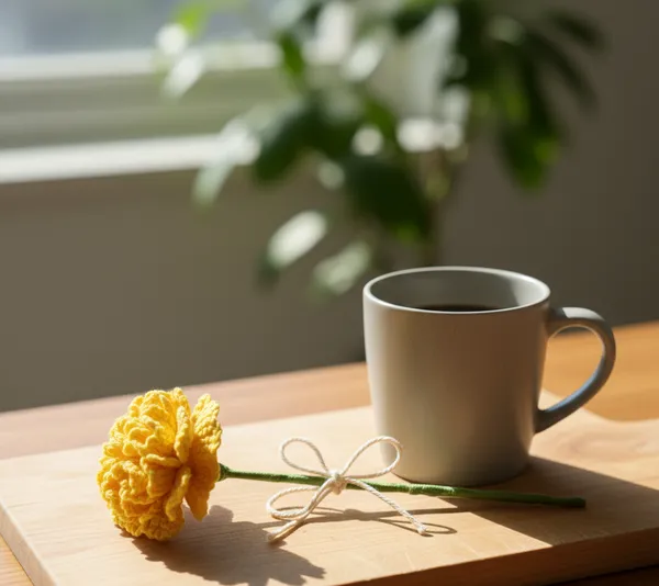Yellow_Crochet_Carnation_Flower
