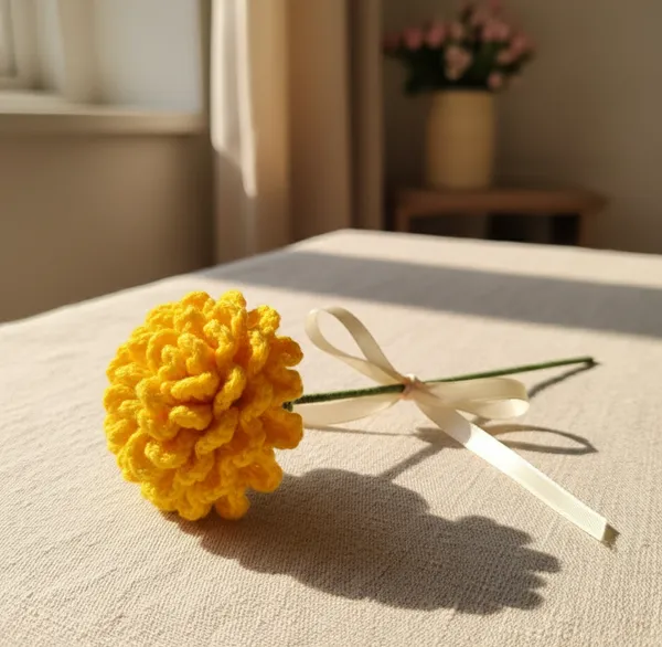 Yellow_Crochet_Carnation_Flower