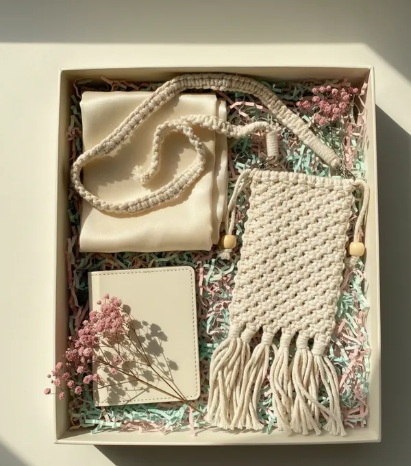 White_Woolen_Handmade_Premium_Quality_Mobile_Sling_Bag