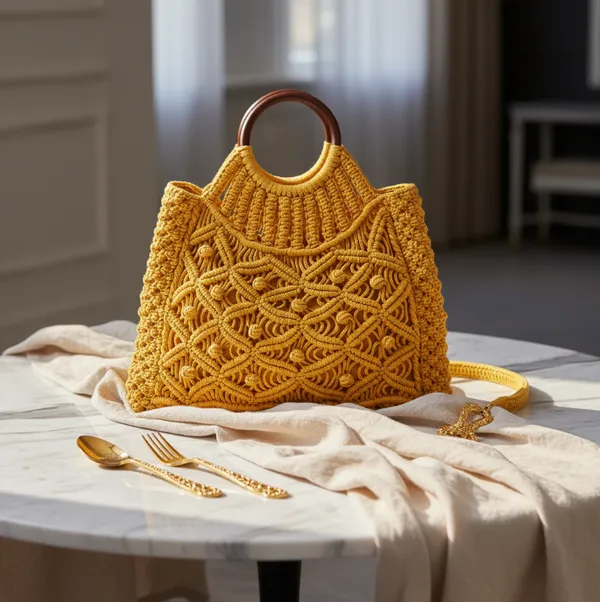 Yellow_Woolen_Handmade_Premium_Quality_Clutch_Bag