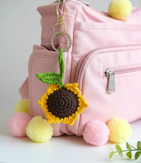 Yellow_Woolen_Handmade_Premium_Quality_Sunflower_Keychain