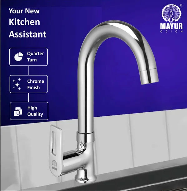 MAYUR_ÖCICH_Brass_Swan_Neck_Kitchen_Sink_Tap_With_360_Swivel_Spout_|_Chrome_Finish_|_Cold_Water_Faucet_|_10-Year_Warranty