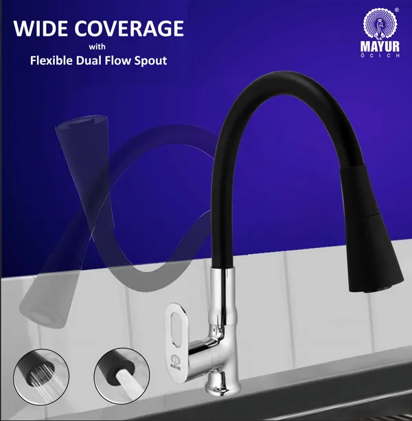 MAYUR_ÖCICH_Brass_Swan_Neck_Kitchen_Sink_Tap_With_Flexible_Dual_Flow_Spout_|_360_Swivel_|_Cold_Water_Faucet_With_Silicone_Spout_|_Chrome_Finish_|_Premium_Brass_Build_|_10-Year_Warranty_(MILANO)