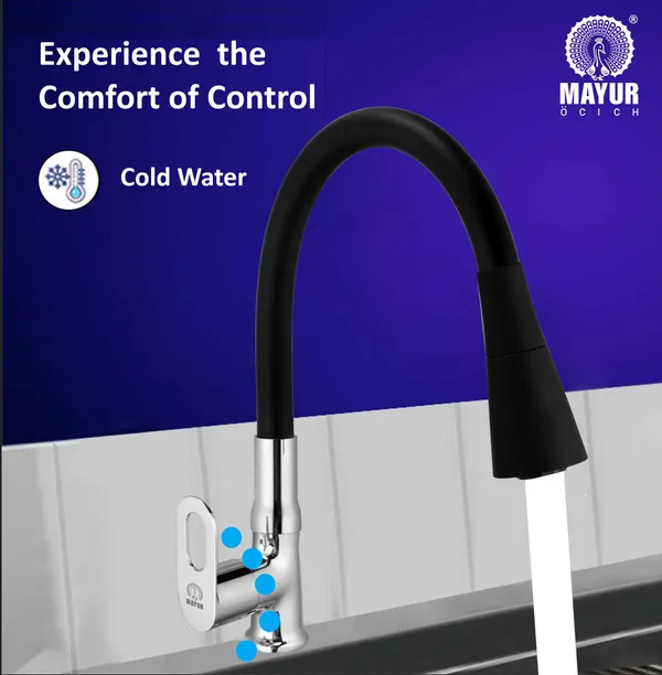 MAYUR_ÖCICH_Brass_Swan_Neck_Kitchen_Sink_Tap_With_Flexible_Dual_Flow_Spout_|_360_Swivel_|_Cold_Water_Faucet_With_Silicone_Spout_|_Chrome_Finish_|_Premium_Brass_Build_|_10-Year_Warranty_(MILANO)
