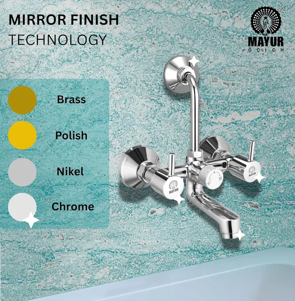MAYUR_ÖCICH_Brass_Wall_Mixer_Tap_For_Bathroom_With_Overhead_Shower_Arrangement_|_Chrome_Finish,_Hot_&_Cold_Water_Mixer,_10-Year_Warranty