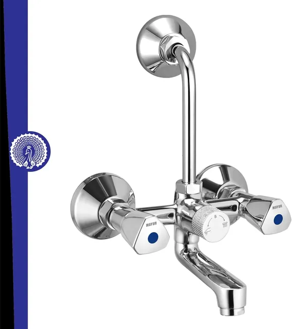 MAYUR_ÖCICH_Brass_Wall_Mixer_Tap_For_Bathroom_With_Overhead_Shower_Arrangement_|_Chrome_Finish,_Hot_&_Cold_Water_Mixer,_10-Year_Warranty