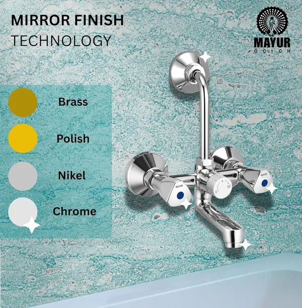 MAYUR_ÖCICH_Brass_Wall_Mixer_Tap_For_Bathroom_With_Overhead_Shower_Arrangement_|_Chrome_Finish,_Hot_&_Cold_Water_Mixer,_10-Year_Warranty