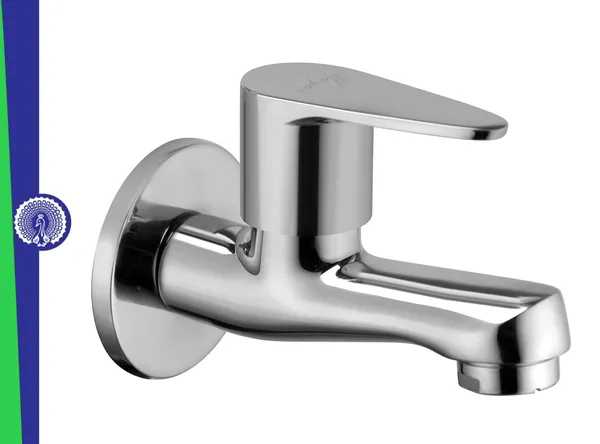 MAYUR_ÖCICH_Brass_Chrome_Finish_Wall_Mounted_Short_Body_Cock_Bib_Faucet_Tap_For_Kitchen,_Sink,_Bathrooms,_Washing_Areas,_Gardens-_10_Years_Warranty_(Trendy-1202)