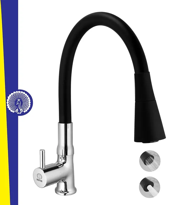 MAYUR_ÖCICH_Brass_Swan_Neck_Kitchen_Sink_Tap_With_Flexible_Dual_Flow_Spout_|_360_Swivel_|_Cold_Water_Faucet_With_Silicone_Spout_|_Chrome_Finish_|_Premium_Brass_Build_|_10-Year_Warranty_(Flare)