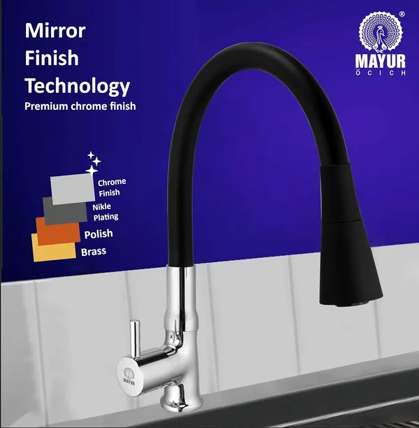 MAYUR_ÖCICH_Brass_Swan_Neck_Kitchen_Sink_Tap_With_Flexible_Dual_Flow_Spout_|_360_Swivel_|_Cold_Water_Faucet_With_Silicone_Spout_|_Chrome_Finish_|_Premium_Brass_Build_|_10-Year_Warranty_(Flare)