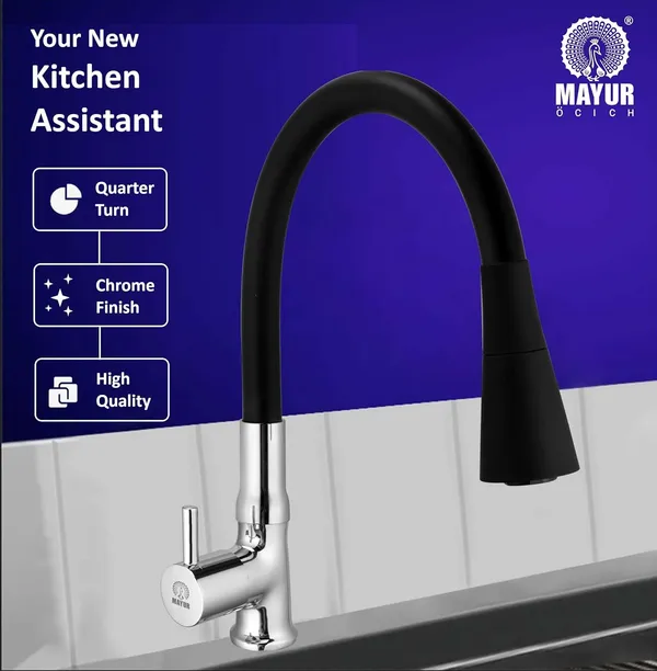 MAYUR_ÖCICH_Brass_Swan_Neck_Kitchen_Sink_Tap_With_Flexible_Dual_Flow_Spout_|_360_Swivel_|_Cold_Water_Faucet_With_Silicone_Spout_|_Chrome_Finish_|_Premium_Brass_Build_|_10-Year_Warranty_(Flare)