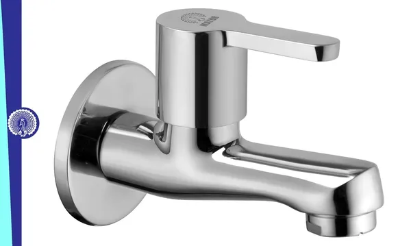 Silver_Brass_Short_Body_Bib_Tap_With_Wall_Flange_For_Bathroom_And_Kitchen_(Fusion-2202)_10_Year_Warranty