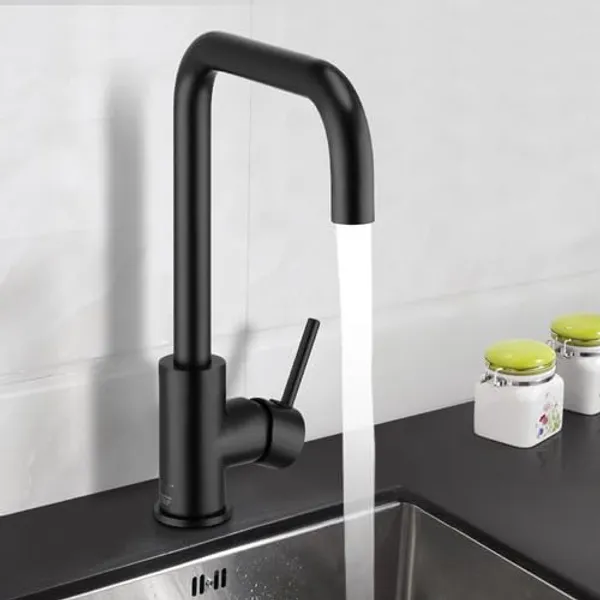 Silver_Ss_304_Kitchen_Faucet_Single_Lever_Brass_Sink_Tap_With_Black_Finish_For_Bathroom_Washbasin_Tap_(704-Matteblack-Deck)_-_10_Year_Warranty_(Matte_Black)