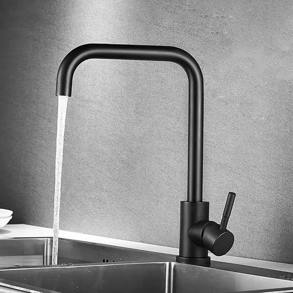 Silver_Ss_304_Kitchen_Faucet_Single_Lever_Brass_Sink_Tap_With_Black_Finish_For_Bathroom_Washbasin_Tap_(704-Matteblack-Deck)_-_10_Year_Warranty_(Matte_Black)