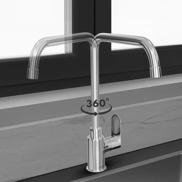 MAYUR_ÖCICH_Ss_304_Kitchen_Faucet_Single_Lever_Brass_Sink_Tap_For_Bathroom_Washbasin_Tap_(704-Matteblack-Deck)_-_10_Year_Warranty_(Chrome)