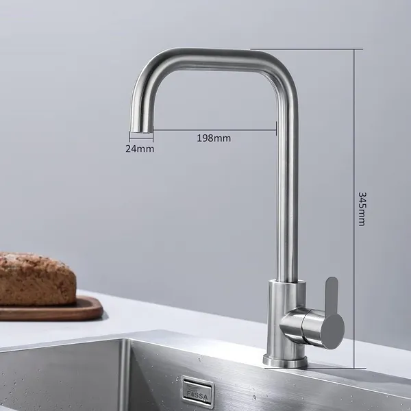 MAYUR_ÖCICH_Ss_304_Kitchen_Faucet_Single_Lever_Brass_Sink_Tap_For_Bathroom_Washbasin_Tap_(704-Matteblack-Deck)_-_10_Year_Warranty_(Chrome)