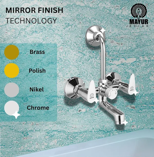 MAYUR_ÖCICH_Brass_Wall_Mixer_Tap_For_Bathroom_With_Overhead_Shower_Arrangement_|_Chrome_Finish,_Hot_&_Cold_Water_Mixer,_10-Year_Warranty