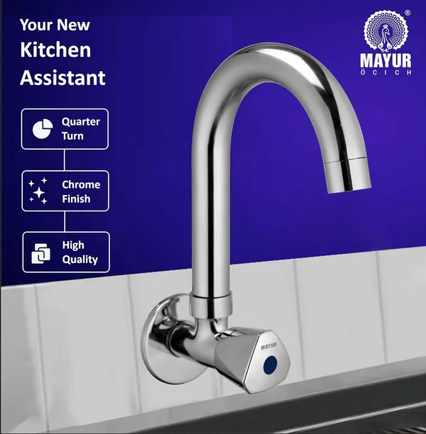 MAYUR_ÖCICH_Brass_Kitchen_Sink_Tap_Faucet_With_360_Swivel_Spout_|_Chrome_Finish_|_Cold_Water_|_10-Year_Warranty