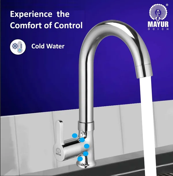 MAYUR_ÖCICH_Brass_Swan_Neck_Kitchen_Sink_Tap_With_360_Swivel_Spout_|_Chrome_Finish_|_Cold_Water_Faucet_|_10-Year_Warranty