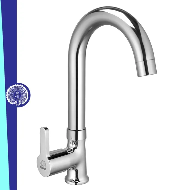 MAYUR_ÖCICH_Brass_Swan_Neck_Kitchen_Sink_Tap_With_360_Swivel_Spout_|_Chrome_Finish_|_Cold_Water_Faucet_|_10-Year_Warranty