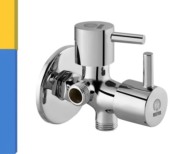 Brass_2_Way_Angle_Valve_Cock_With_Wall_Flange_For_Bathroom/Kitchen_(Flare)_10_Years_Warranty