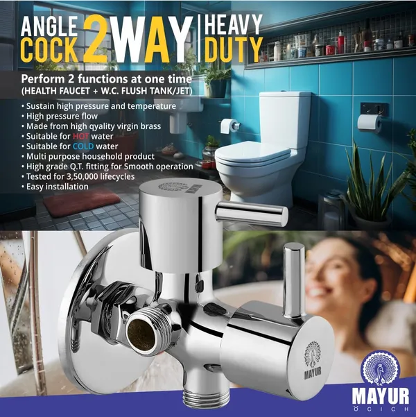 Brass_2_Way_Angle_Valve_Cock_With_Wall_Flange_For_Bathroom/Kitchen_(Flare)_10_Years_Warranty