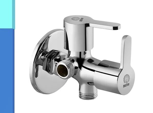 Silver_Brass_2_Way_Angle_Valve_Cock_With_Wall_Flange_For_Bathroom/Kitchen_(Fusion)_10_Years_Warranty