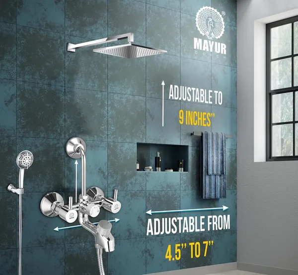 MAYUR_ÖCICH_Brass_3-In-1_Wall_Mixer_With_6_Inch_Overhead_And_Hand_Shower_Set_(Chrome)_[Flare-7710-Rain-Gflow]