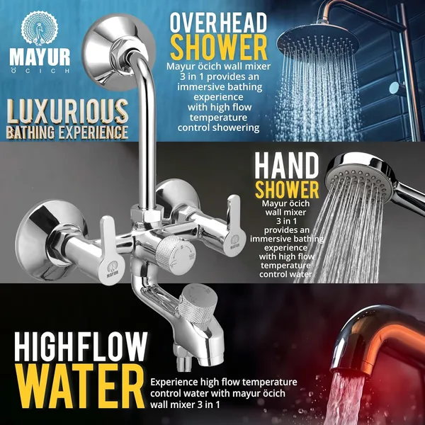Silver_Brass_3-In-1_Wall_Mixer_Tap_For_Bathroom_With_6_Inch_Overhead_And_Hand_Shower_Set_(Fusion-2710-Rain-Gflow)