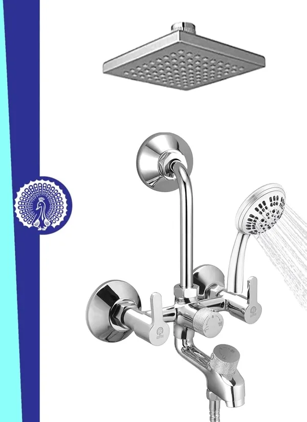 Silver_Brass_3-In-1_Wall_Mixer_Tap_For_Bathroom_With_6_Inch_Overhead_And_Hand_Shower_Set_(Fusion-2710-Rain-Gflow)