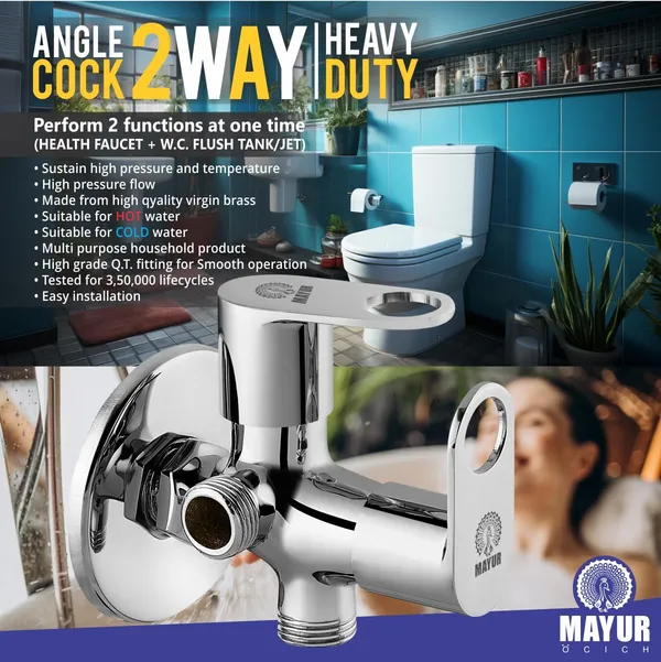 MAYUR_ÖCICH_Brass_2_Way_Angle_Valve_Cock_With_Wall_Flange_For_Bathroom/Kitchen_(ORNIX)_10_Years_Warranty