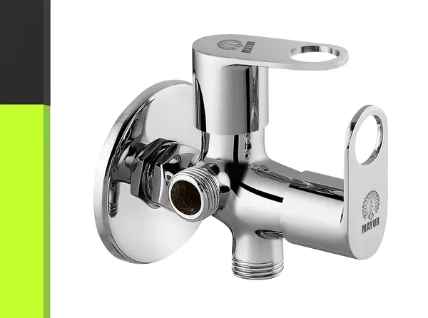 MAYUR_ÖCICH_Brass_2_Way_Angle_Valve_Cock_With_Wall_Flange_For_Bathroom/Kitchen_(ORNIX)_10_Years_Warranty