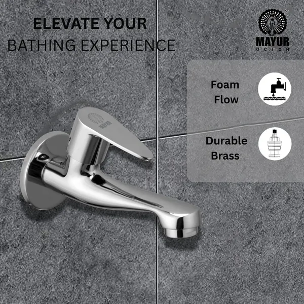 Brass_Long_Body_Bib_Tap_For_Bathroom_And_Kitchen_With_Wall_Flange_(Trendy-1206)_10_Years_Warranty