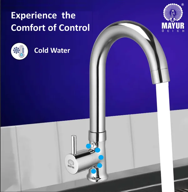 MAYUR_ÖCICH_Brass_Swan_Neck_Kitchen_Sink_Tap_With_360_Swivel_Spout_|_Chrome_Finish_|_Cold_Water_Faucet_|_10-Year_Warranty