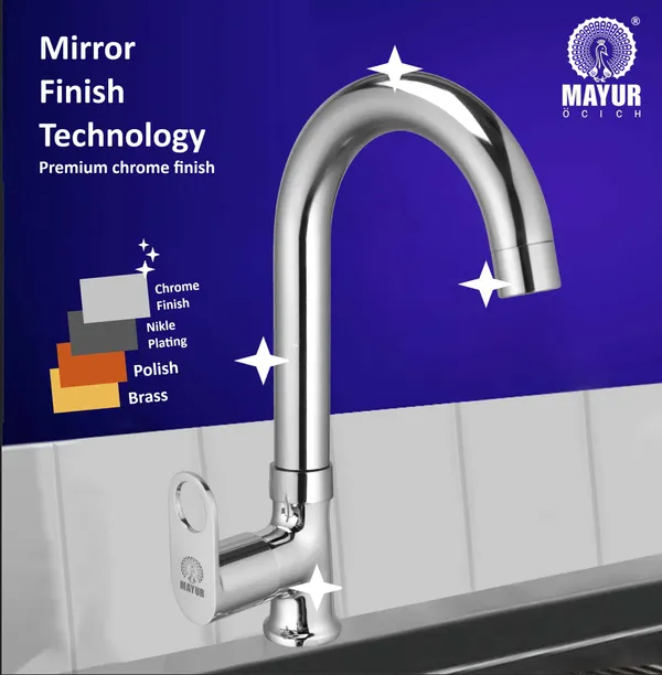 MAYUR_ÖCICH_Brass_Swan_Neck_Kitchen_Sink_Tap_With_360_Swivel_Spout_|_Chrome_Finish_|_Cold_Water_Faucet_|_10-Year_Warranty